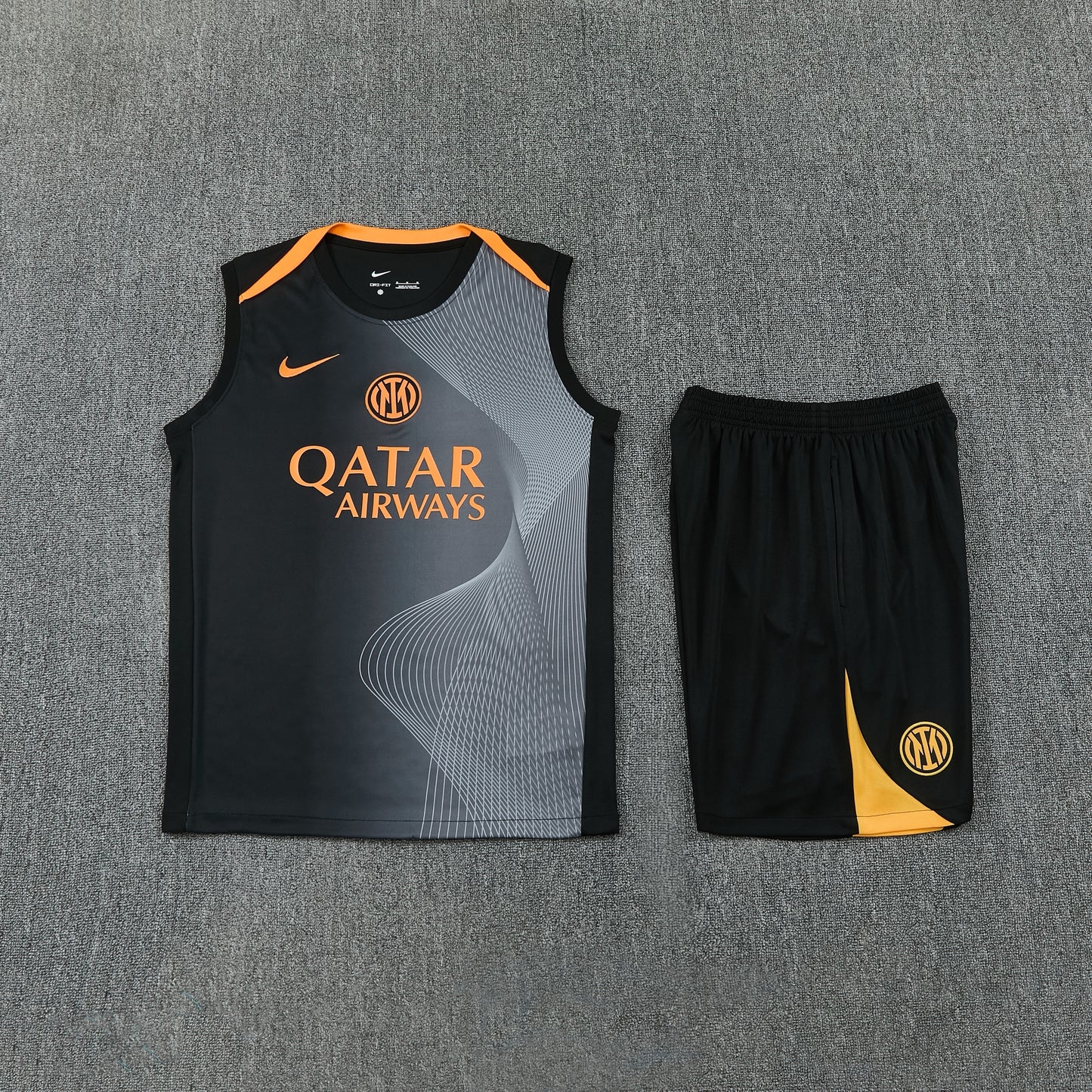Inter Milan Vest Set-Grey and Black
