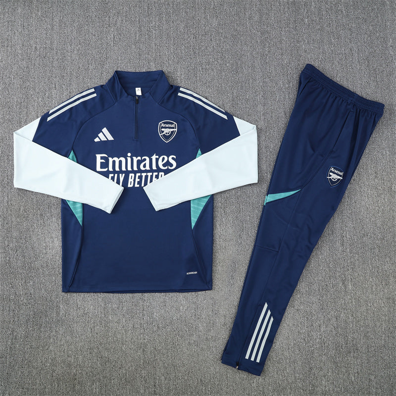 Arsenal Tracksuit-Navy Blue and White