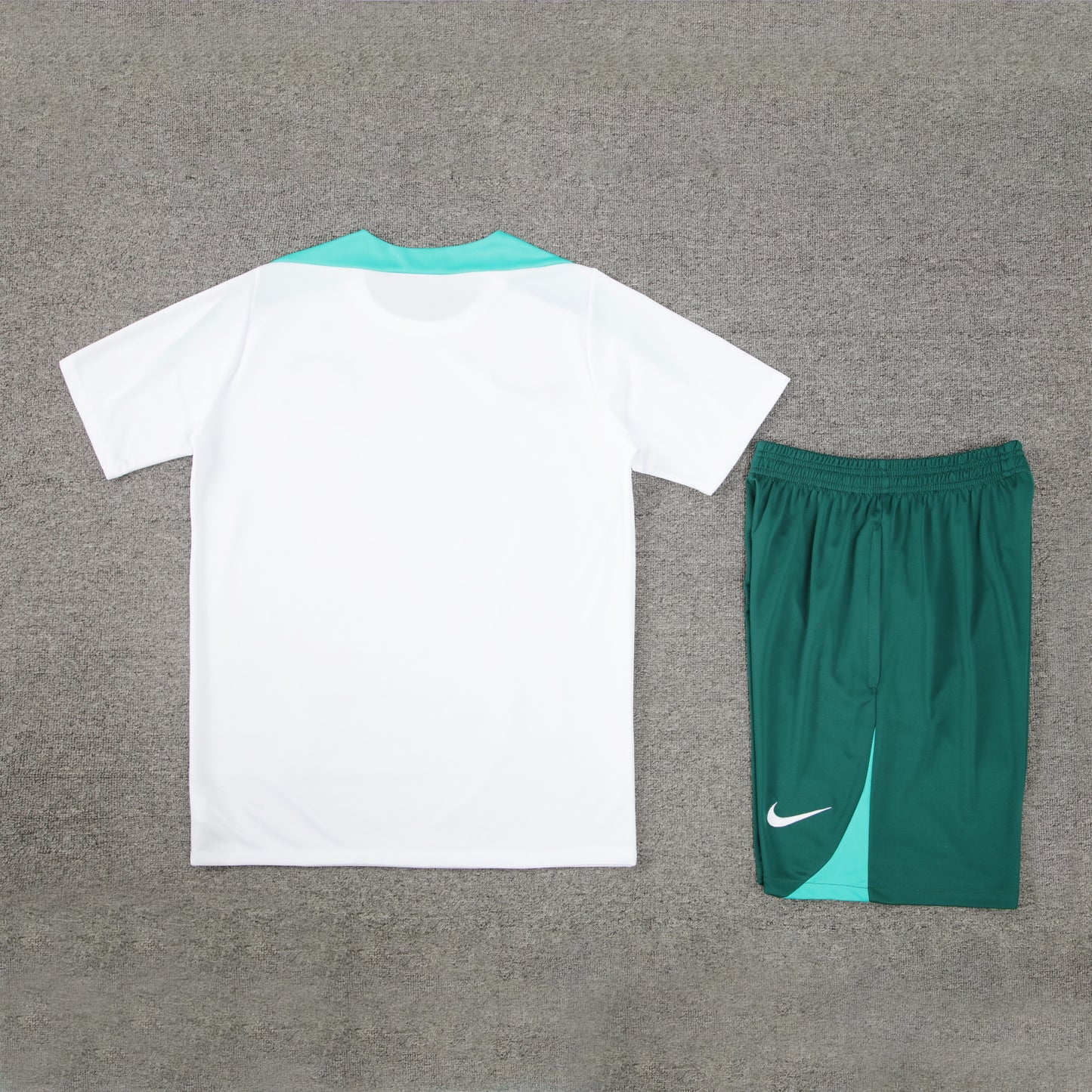 Portugal Shorts Set-White and Dark Green
