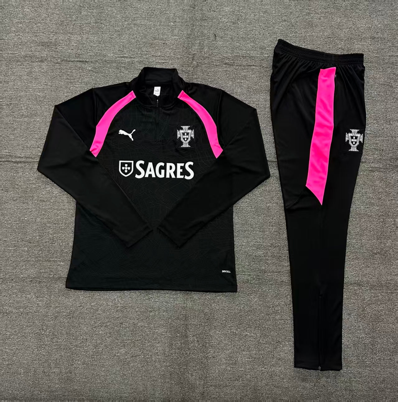 Portugal Tracksuit-Black and Pink