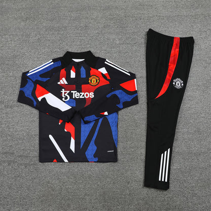 Manchester United Tracksuit-Red, Blue and Black