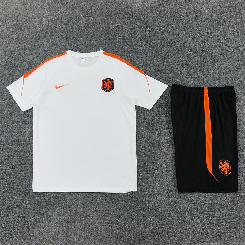 Netherlands Shorts Set-White and Black