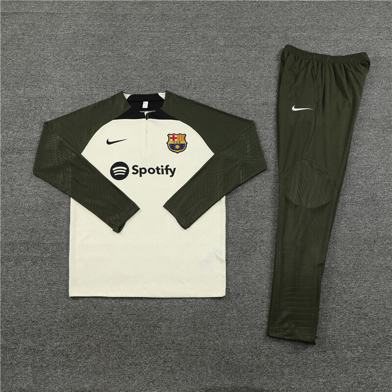 Barcelona Tracksuit-Cream and Dark Green