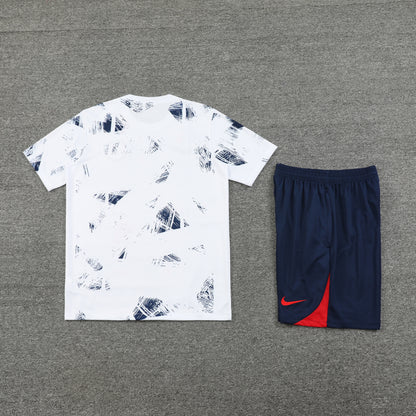 PSG Shorts Set-White and Navy Blue