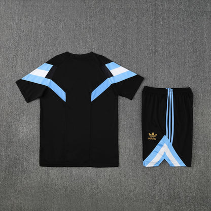 Argentina Shorts Set-Black and Blue