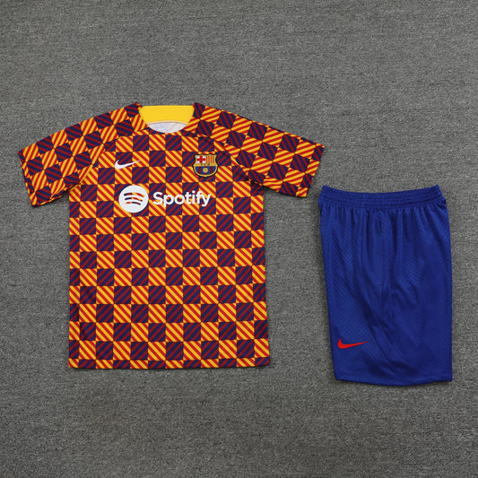 Barcelona Shorts Set-Orange and Blue
