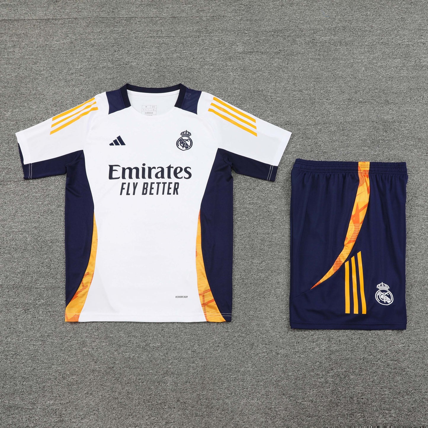 Real Madrid Shorts Set -White, Orange and Navy Blue