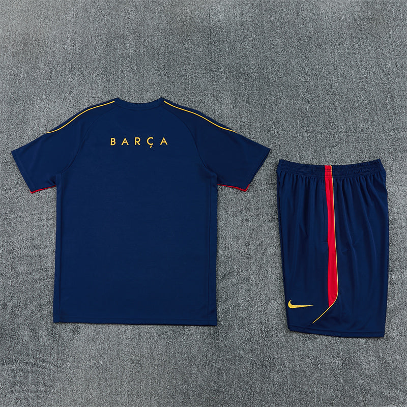 Barcelona Shorts Set-Navy Blue and Red