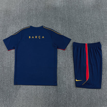 Barcelona Shorts Set-Navy Blue and Red