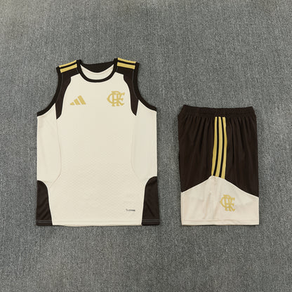 Flamengo Vest Set-Cream and Brown