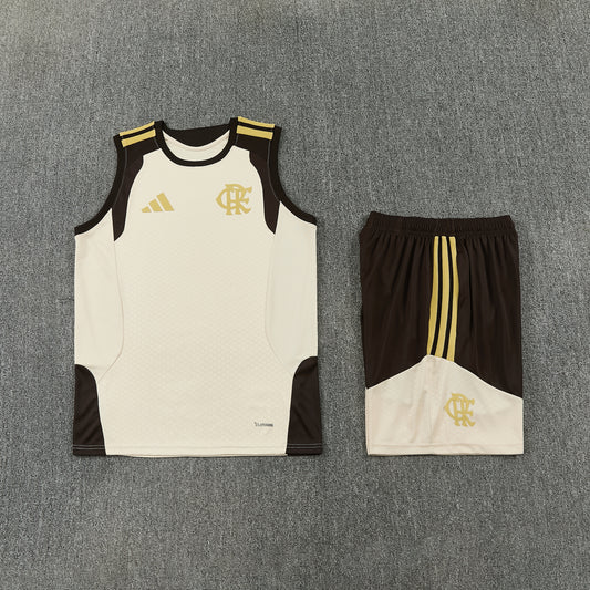 Flamengo Vest Set-Cream and Brown