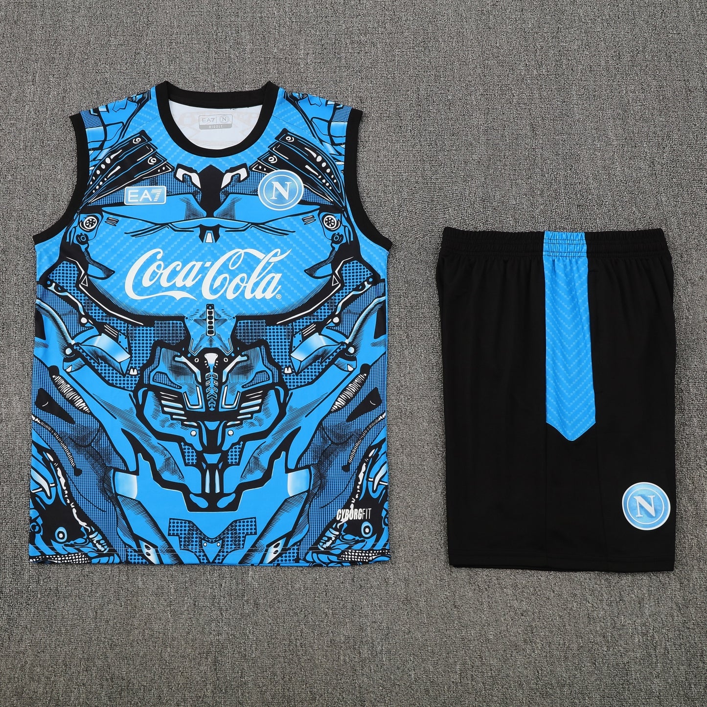 Napoli Vest Set-Blue and Black
