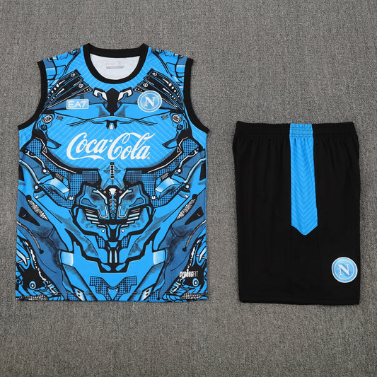 Napoli Vest Set-Blue and Black