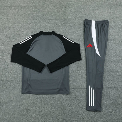 Manchester United Tracksuit-Dark Grey and Black