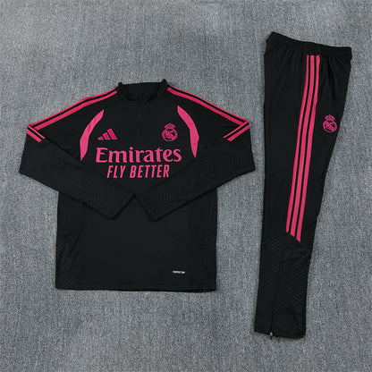 Real Madrid Tracksuit-Black and Pink