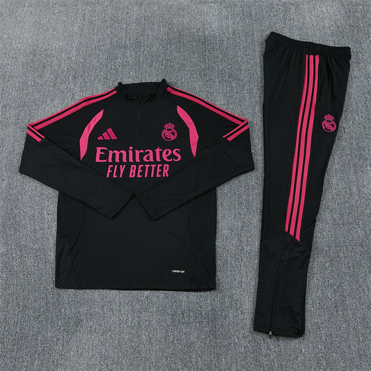 Real Madrid Tracksuit-Black and Pink