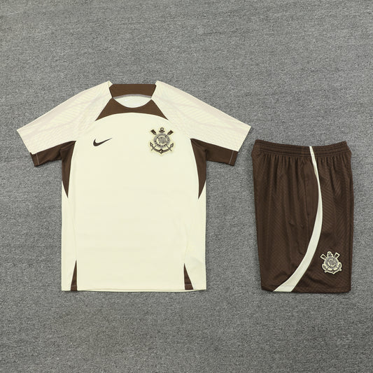 Corinthians Shorts Set-Brown and Dark Brown