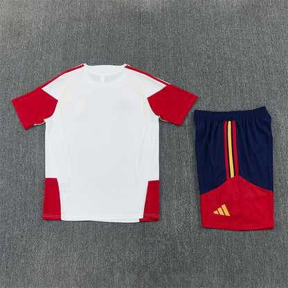 Spain Shorts Set-White and Navy Blue
