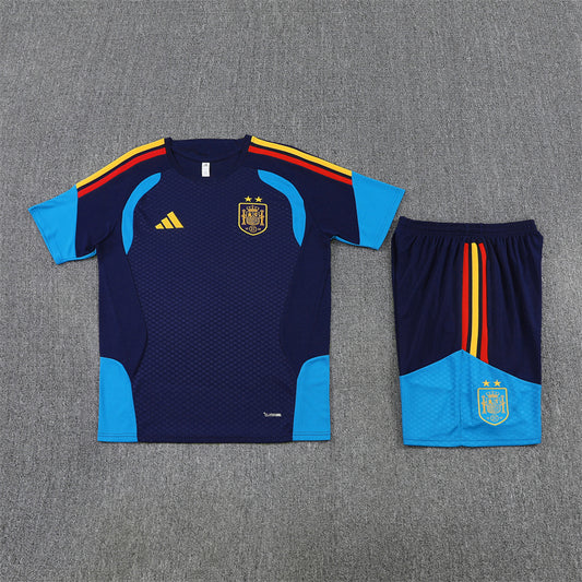 Spain Shorts Set-Navy Blue and Blue