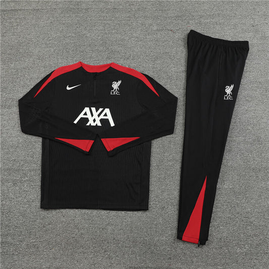 Liverpool Tracksuit-Black and Red