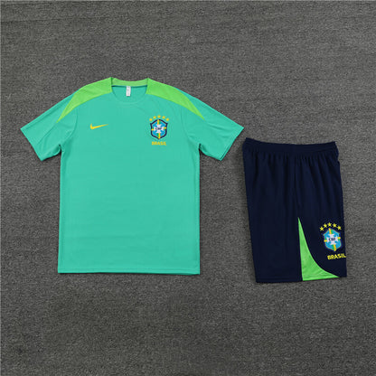 Brazil Shorts Set-Green and Navy Blue