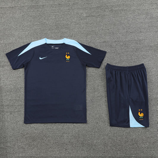 France Shorts Set-Navy Blue