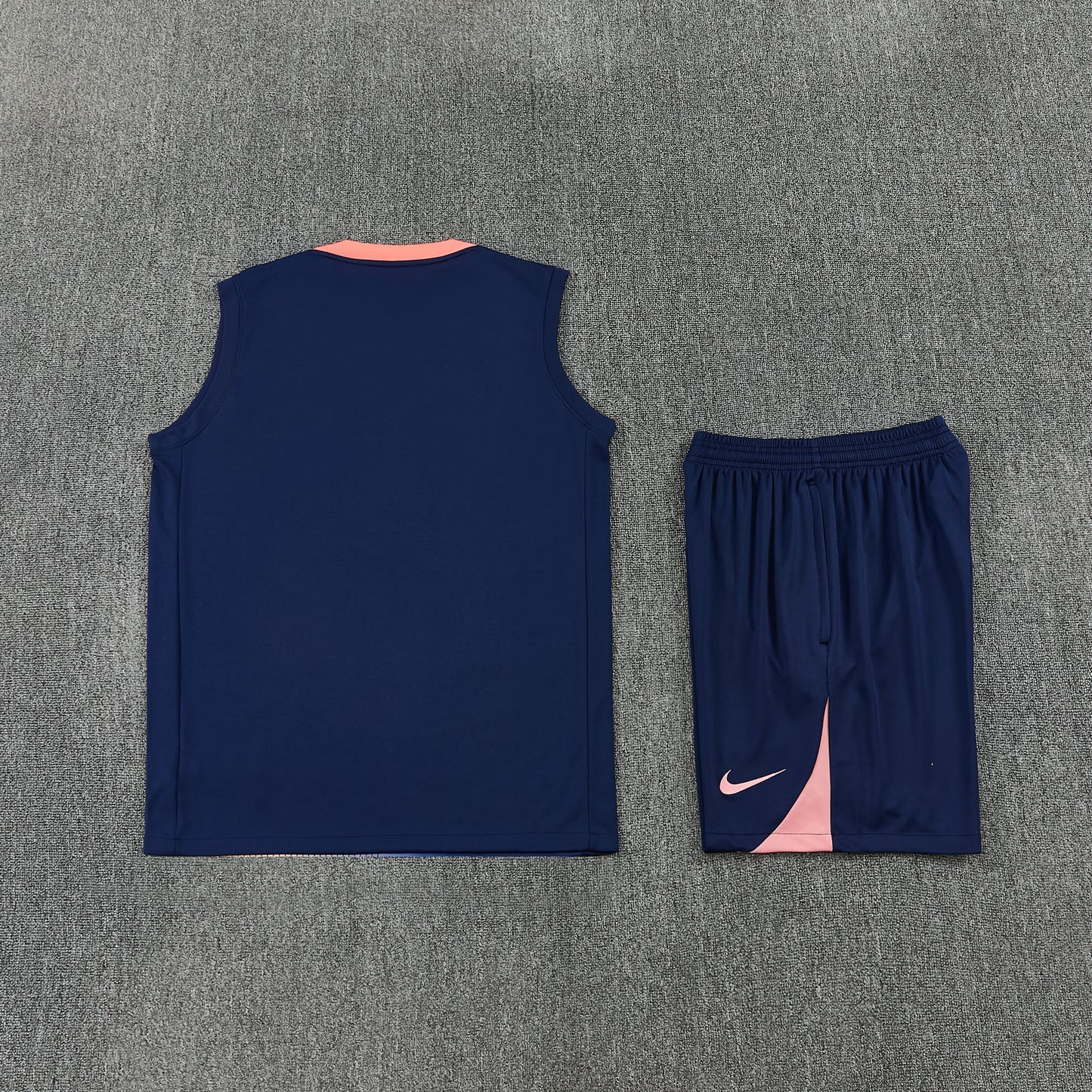 Barcelona Vest Set-Cream and Navy Blue