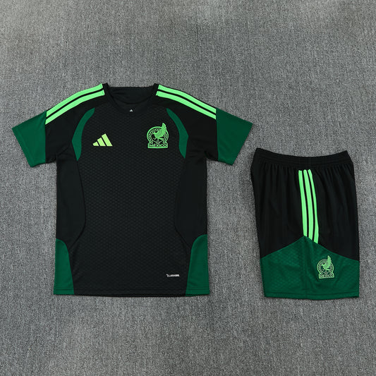 Mexico Shorts Set-Black and Dark Green