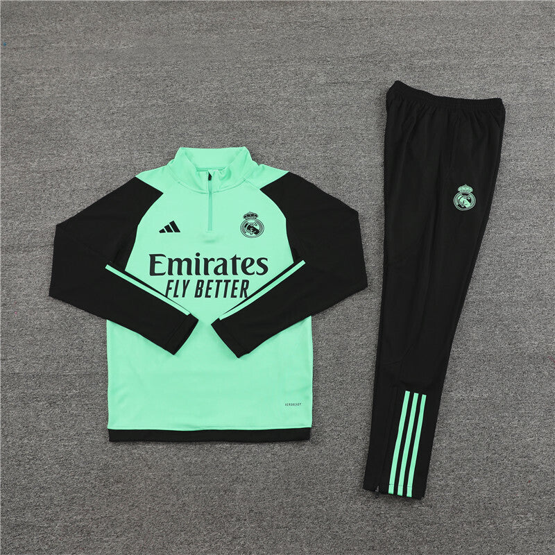 Real Madrid Tracksuit-Light Green and Black