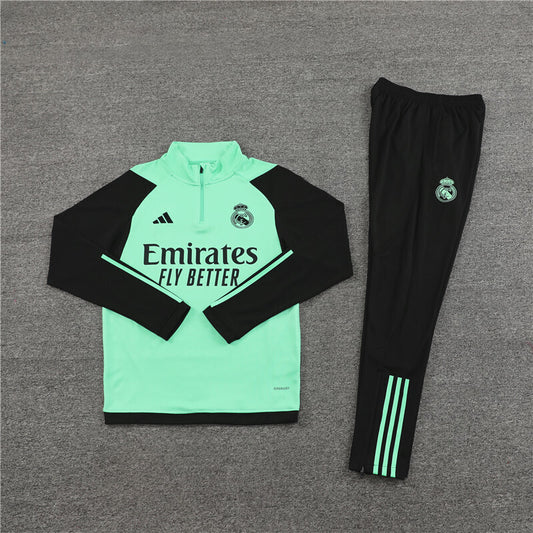 Real Madrid Tracksuit-Light Green and Black