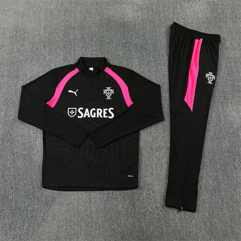 Portugal Tracksuit-Black and Pink