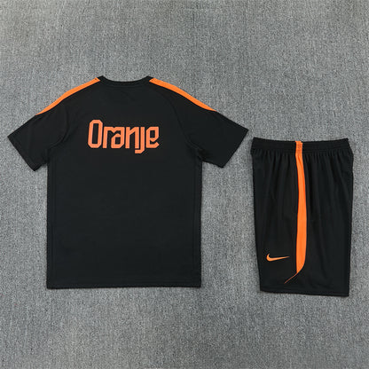 Netherlands Shorts Set-Black and Orange