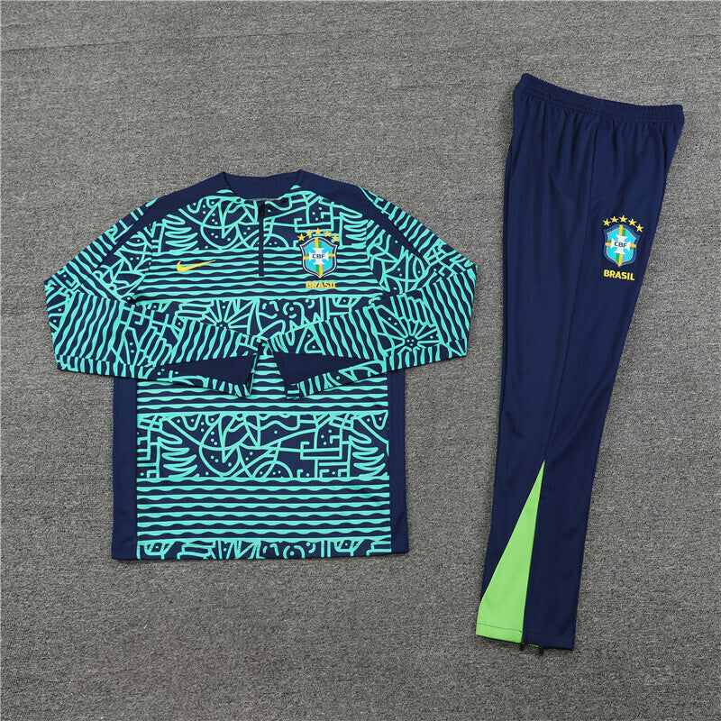 Brazil Tracksuit-Green and Navy Blue