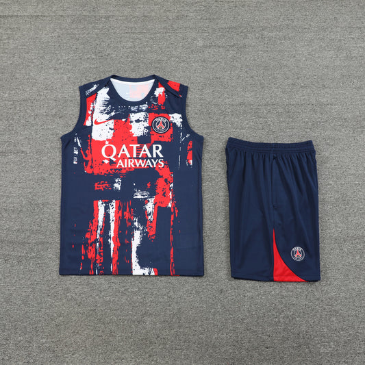 PSG Vest Set-White, Red and Navy Blue