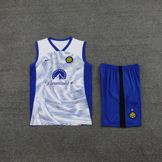 Inter Milan Vest Set-White and Blue