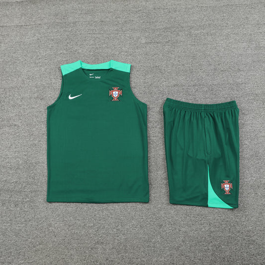 Portugal Vest Set-Dark Green