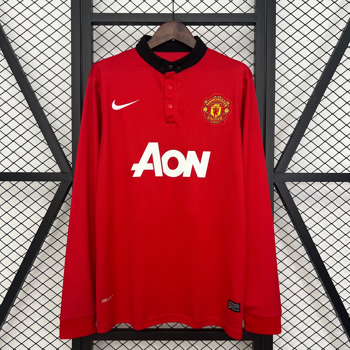 Retro Long Sleeve Manchester United  13/14 Home