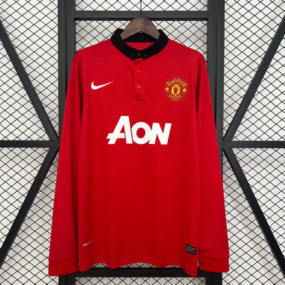 Retro Long Sleeve Manchester United  13/14 Home