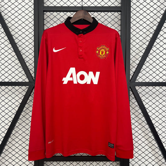 Retro Long Sleeve Manchester United  13/14 Home