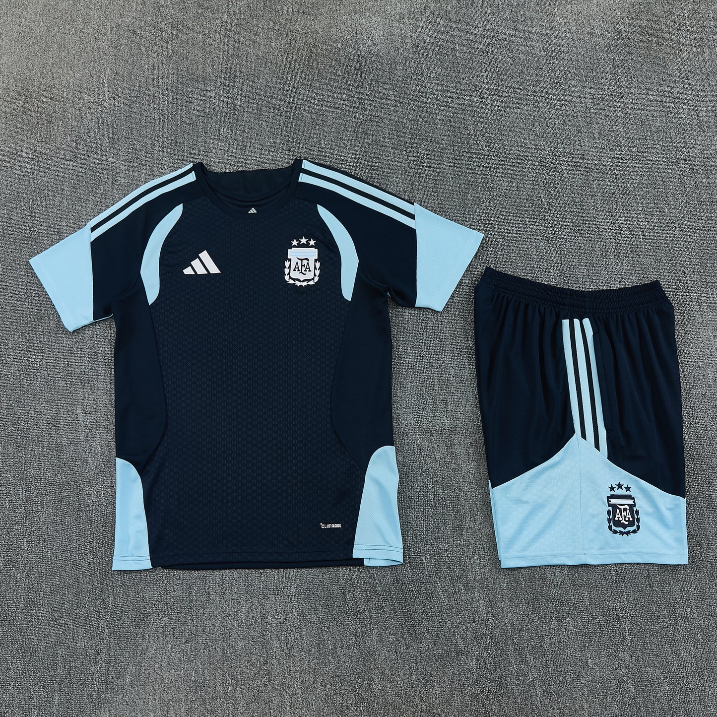 Argentina Shorts Set-Black and Blue