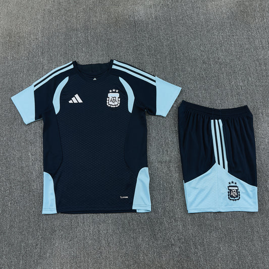 Argentina Shorts Set-Black and Blue