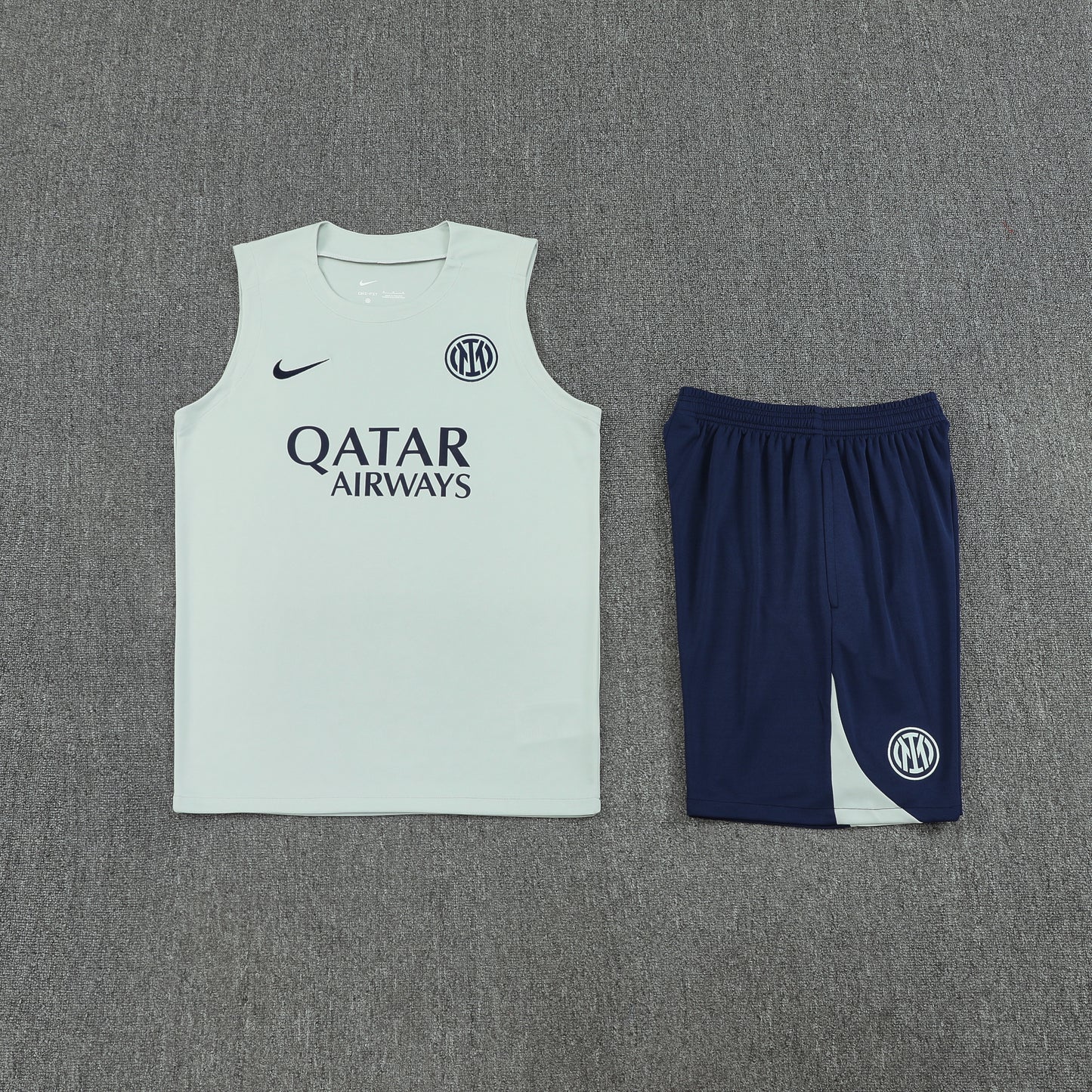 Inter Milan Vest Set-Light Green and Navy Blue