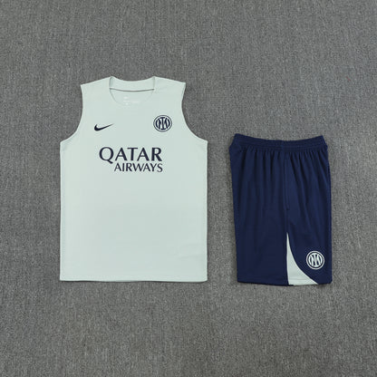 Inter Milan Vest Set-Light Green and Navy Blue