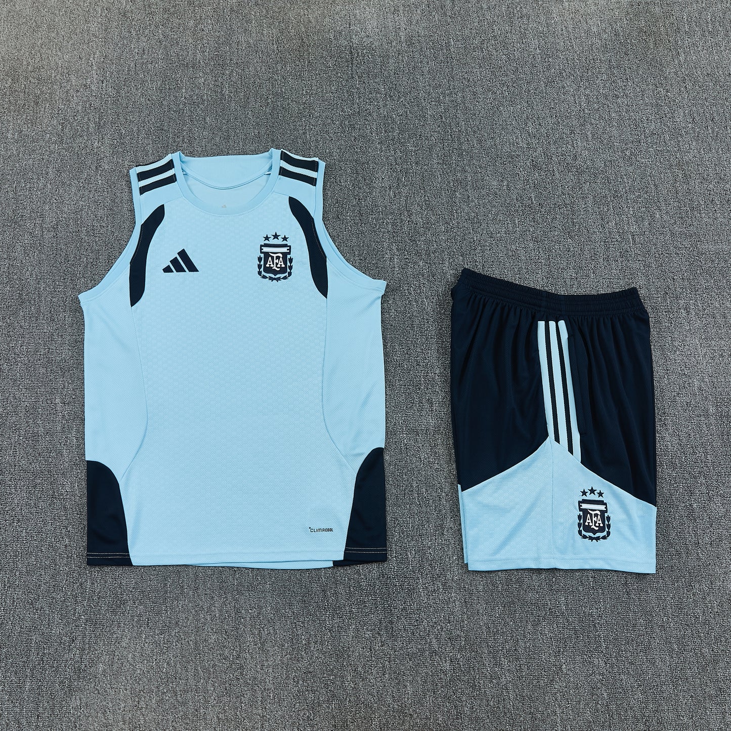 Argentina Vest Set-Light Blue and Navy