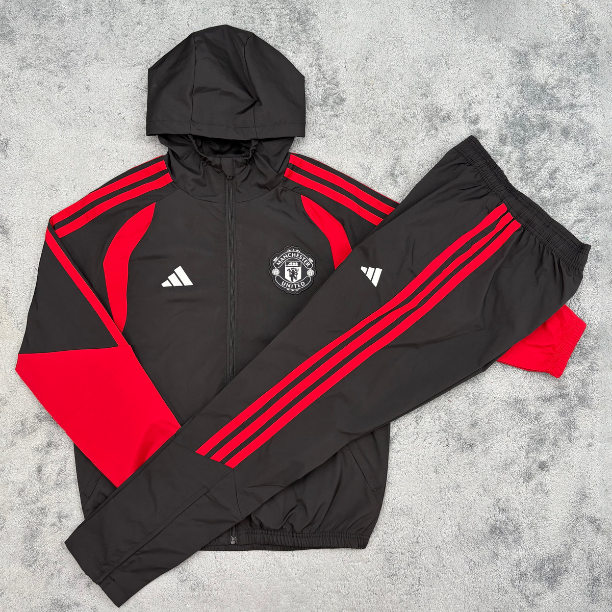 Manchester United Windbreaker Set - Black