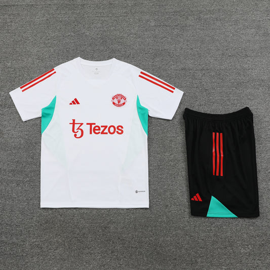 Manchester United Shorts Set-White and Black