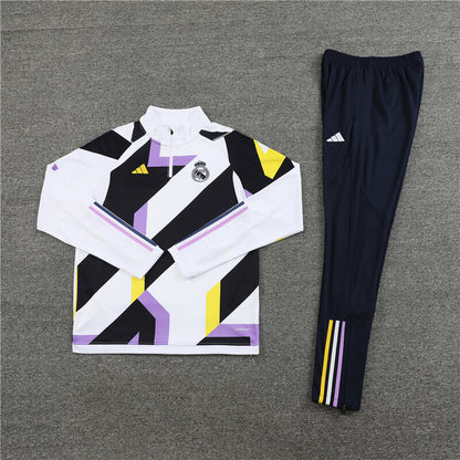 Real Madrid Tracksuit-White and Black