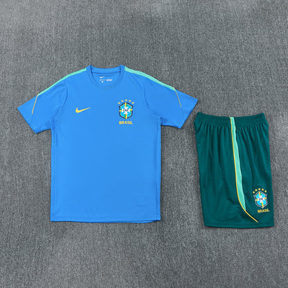 Brazil Shorts Set-Blue and Dark Green