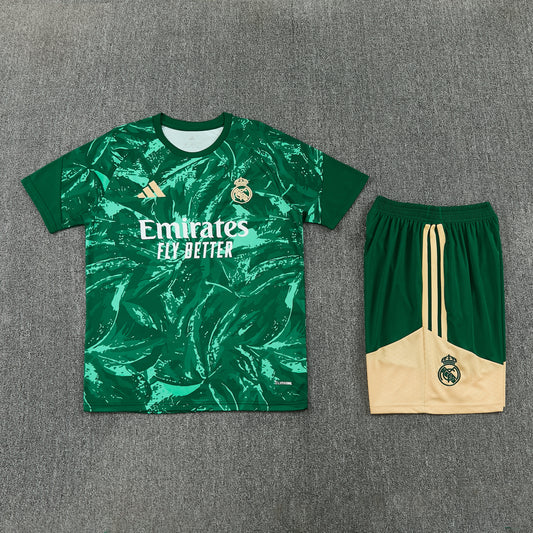 Real Madrid Shorts Set-Dark Green and Cream