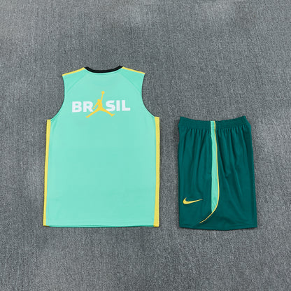 Brazil Vest Set-Green and Dark Green